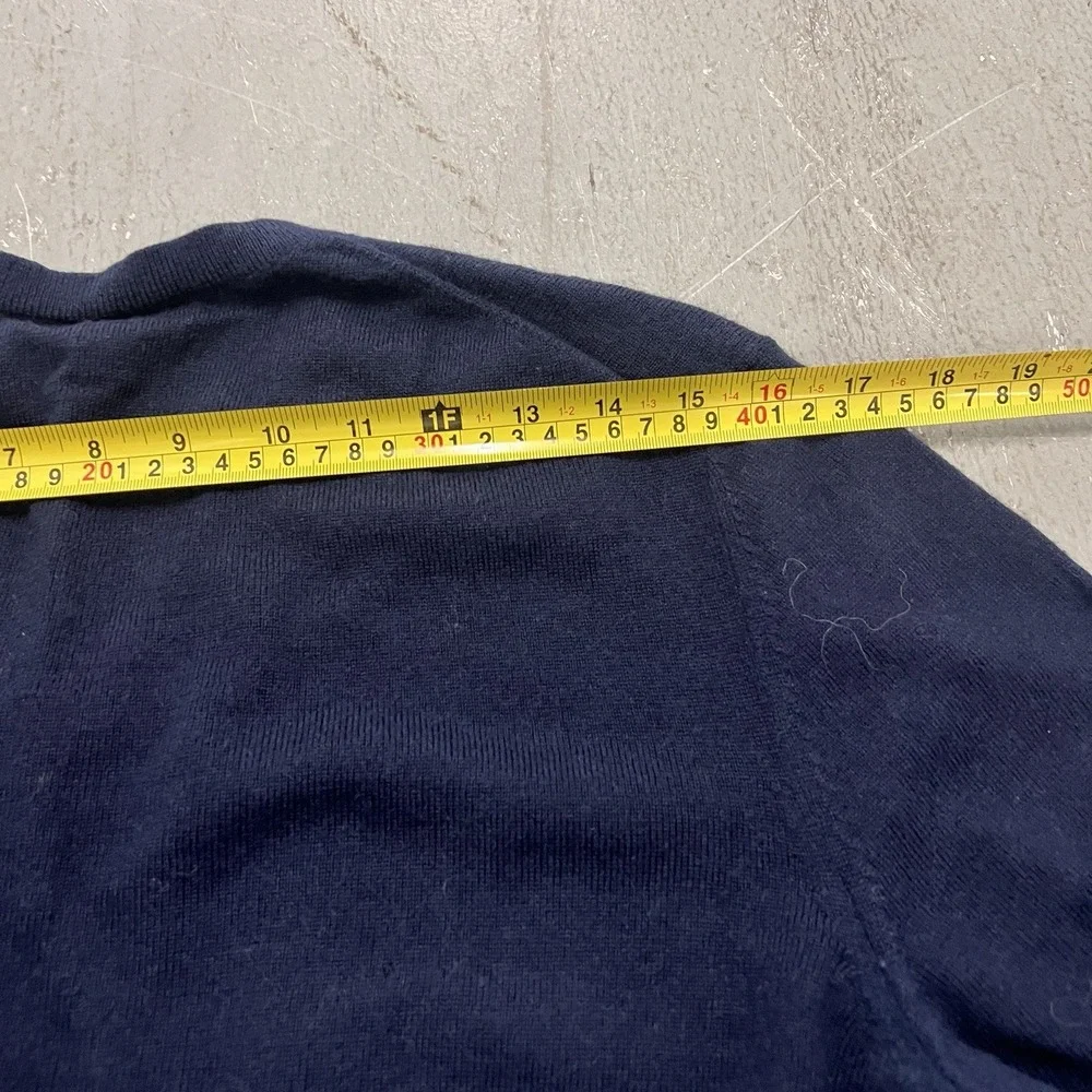 Banana Republic Men's Navy Blue Extra Fine‎ Merino Wool Sweater V Neck Size L
